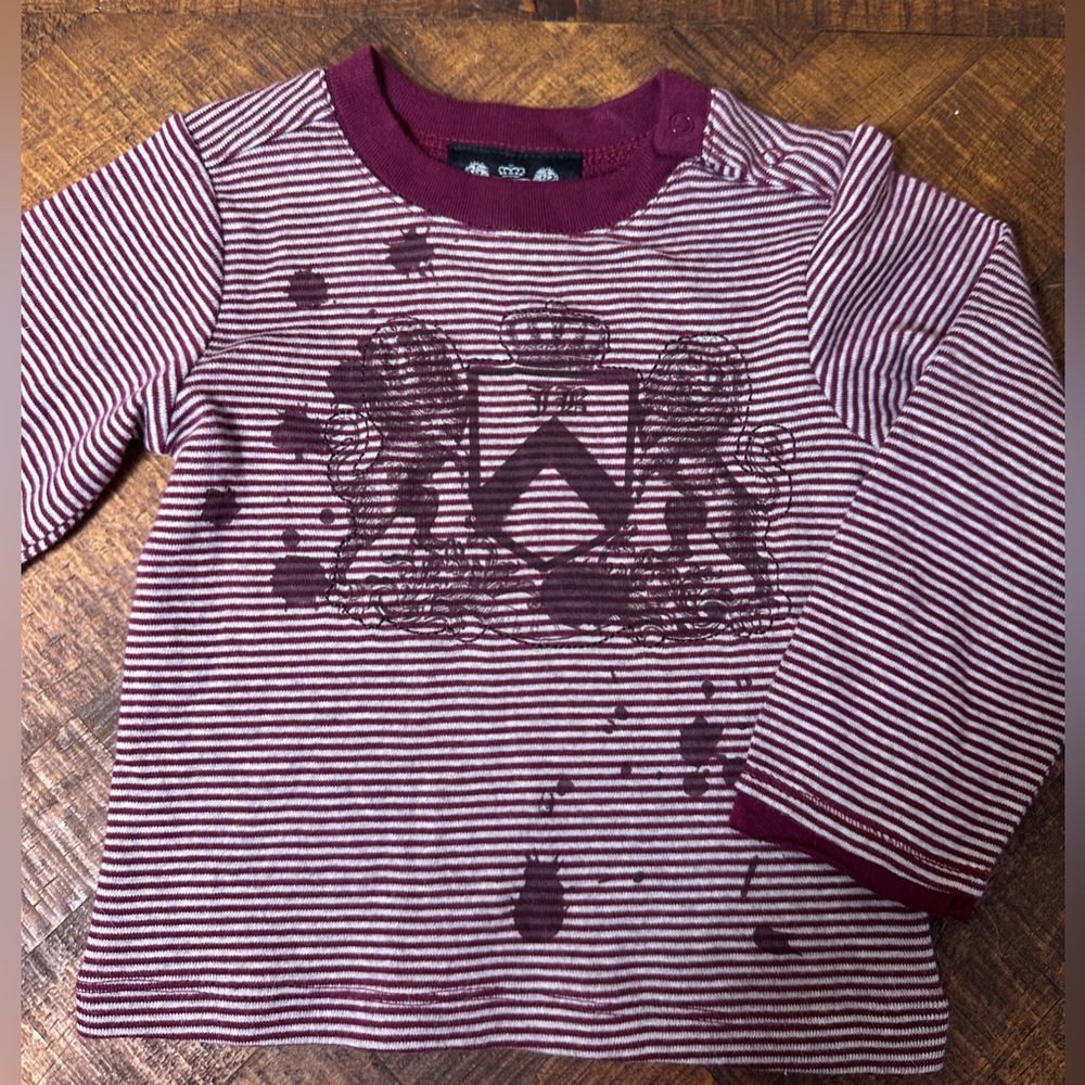 NWT Juicy Couture Baby 12-18 Month Striped Shirt‎ Logo